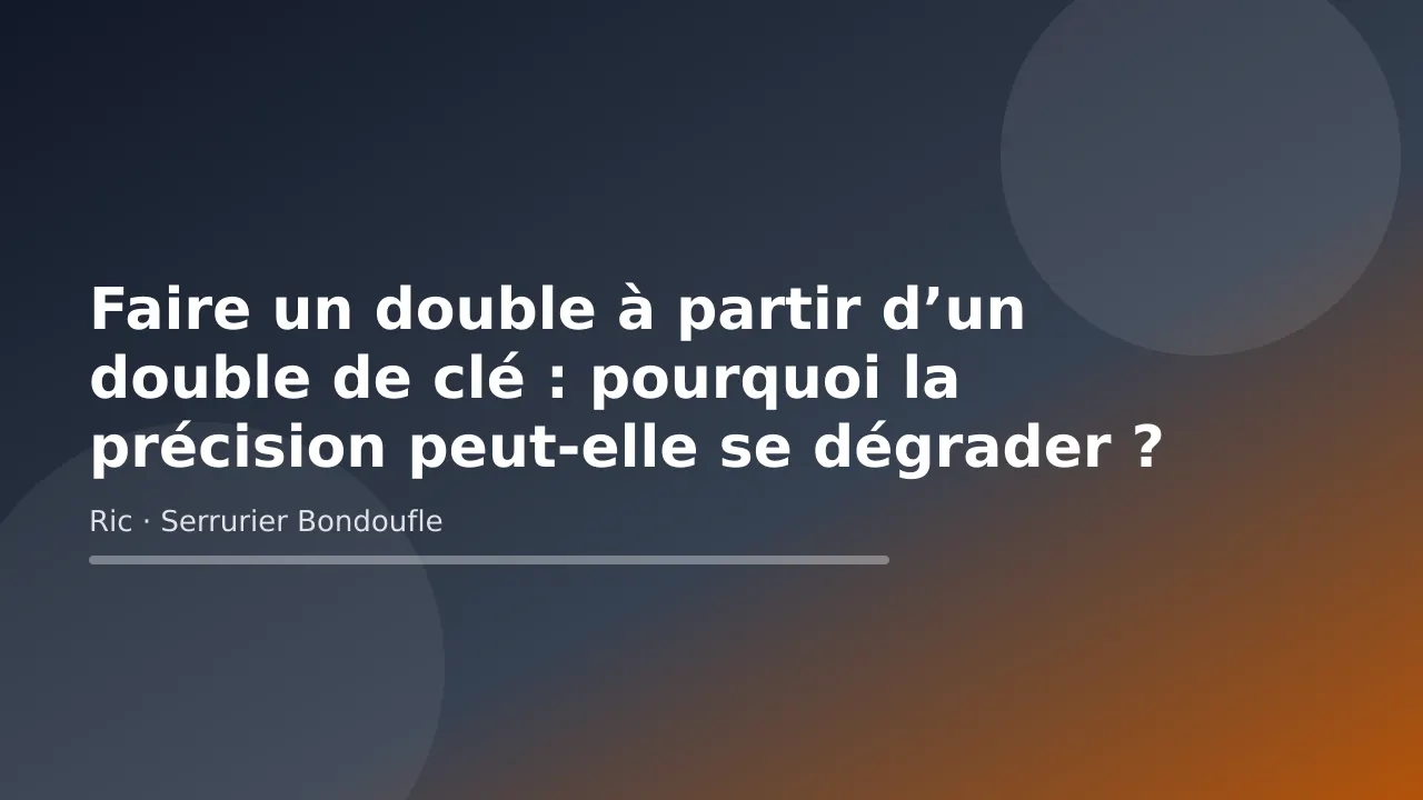 Illustration titre sur la perte de précision d’un double fait à partir d’une copie de clé, conseil de Ric, serrurier à Bondoufle (Essonne)