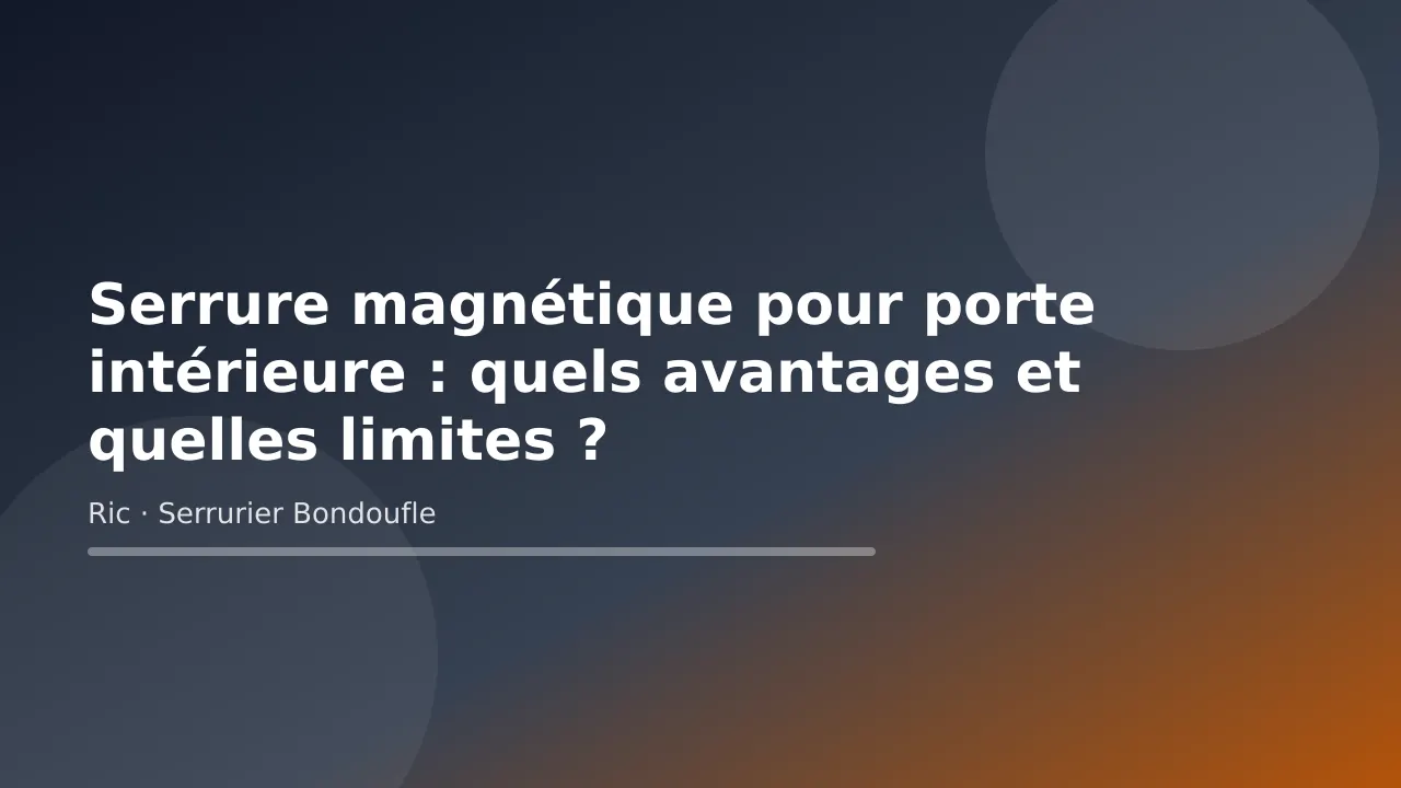 Illustration titre sur la serrure magnétique pour porte intérieure, conseil de Ric, serrurier à Bondoufle (Essonne)