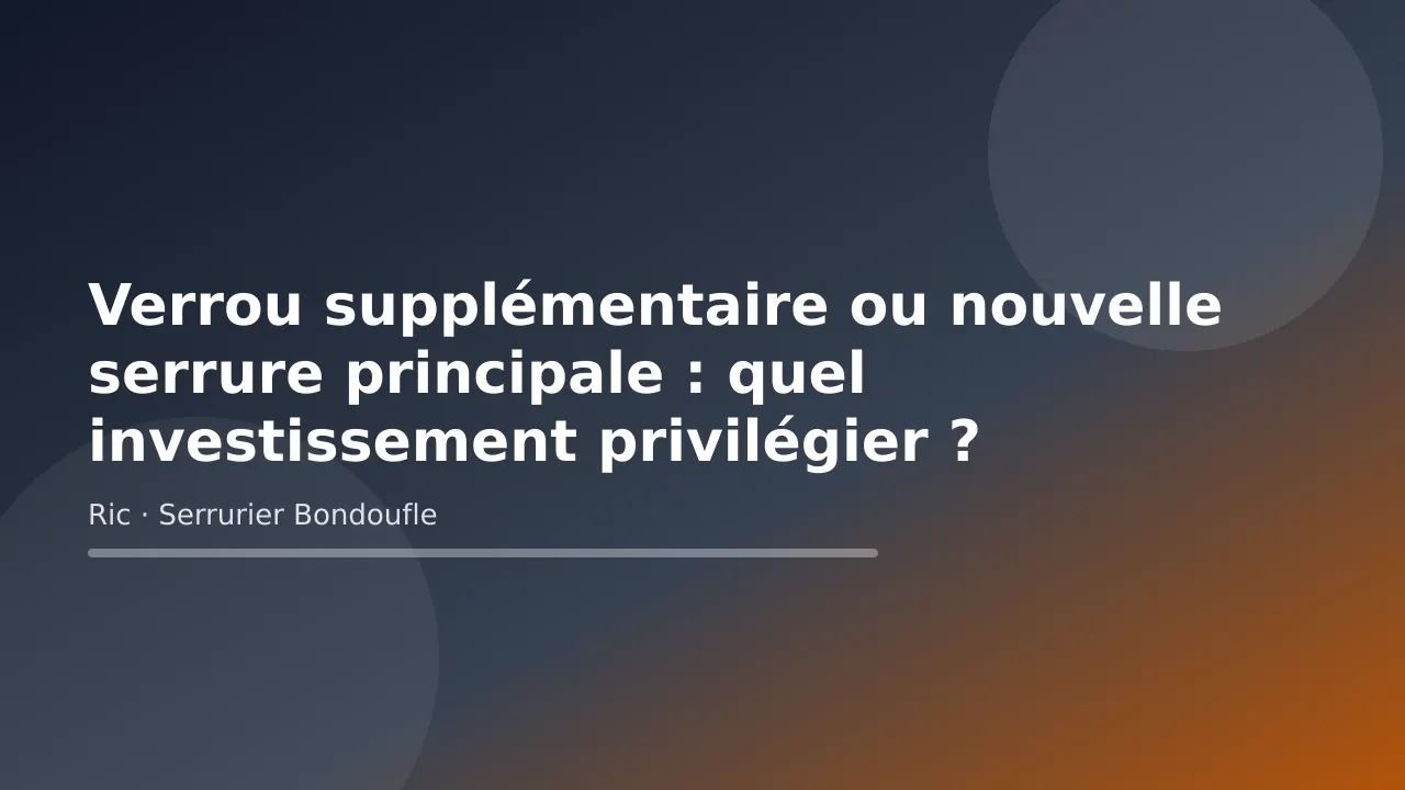 Illustration titre sur le choix entre verrou supplémentaire et nouvelle serrure principale, conseil de Ric, serrurier à Bondoufle (Essonne)